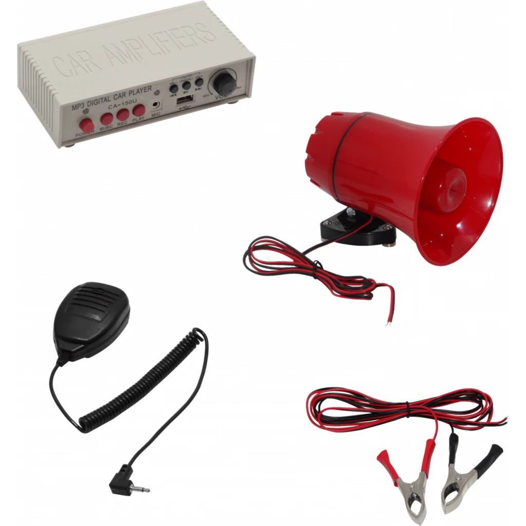 Imagen 4 de Megafono MP3-USB 25W 12V-24VDC p/Auto Graba-120seg. inc-Mic-3,5mm