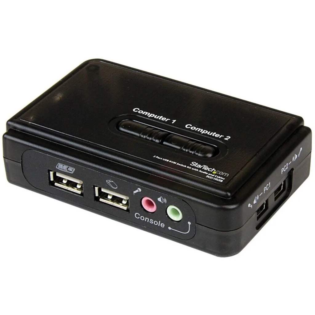 Kit Switch KVM 2 Port USB c/Audio VGA 2048x1536, PC1 PC2 - StarTech