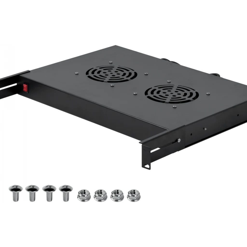 Imagen 3 de 1U con 2 Ventiladores Negro c/Switch-Encendido 220VAC - Linkmade RAT-1L