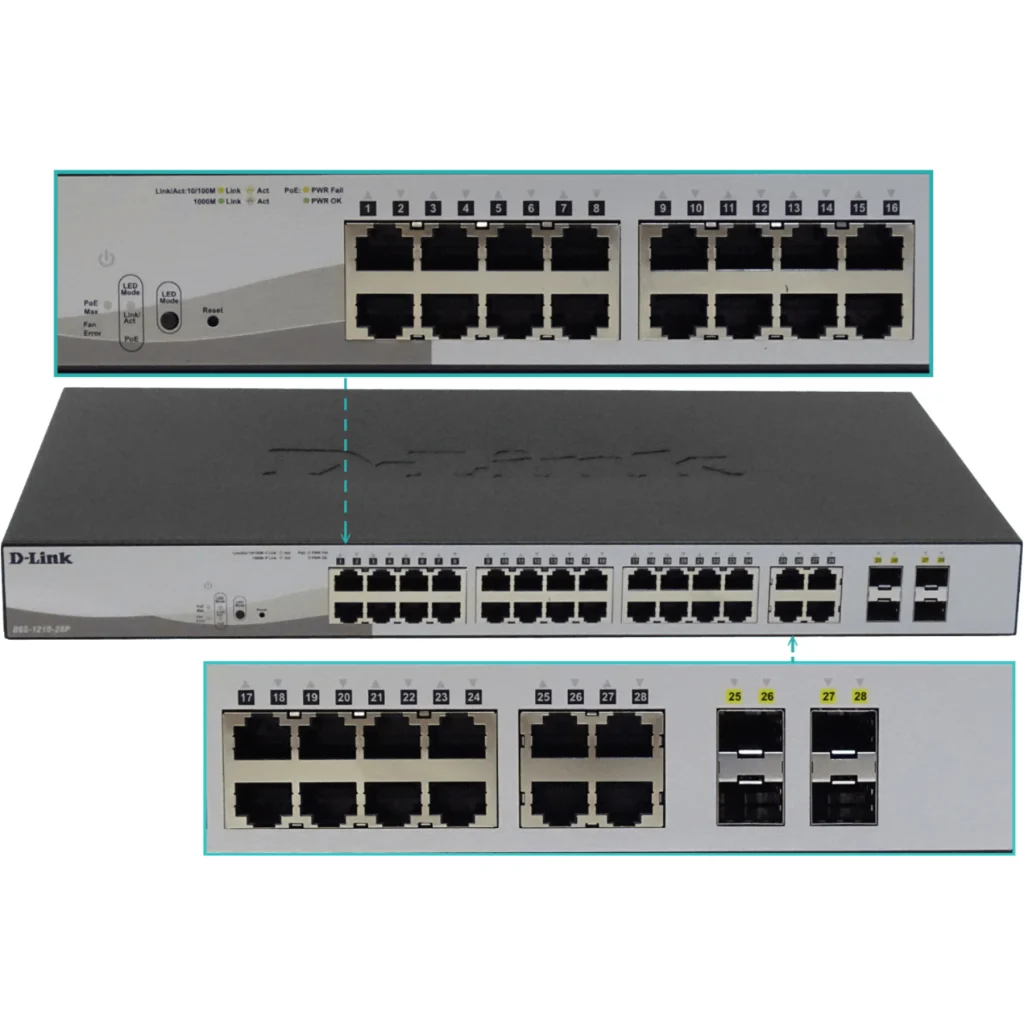 Imagen 2 de Switch D-Link DGS-1210-28 20 Puertos Gestionable - 20 x POE - 4 x POE+ 4 x Expan