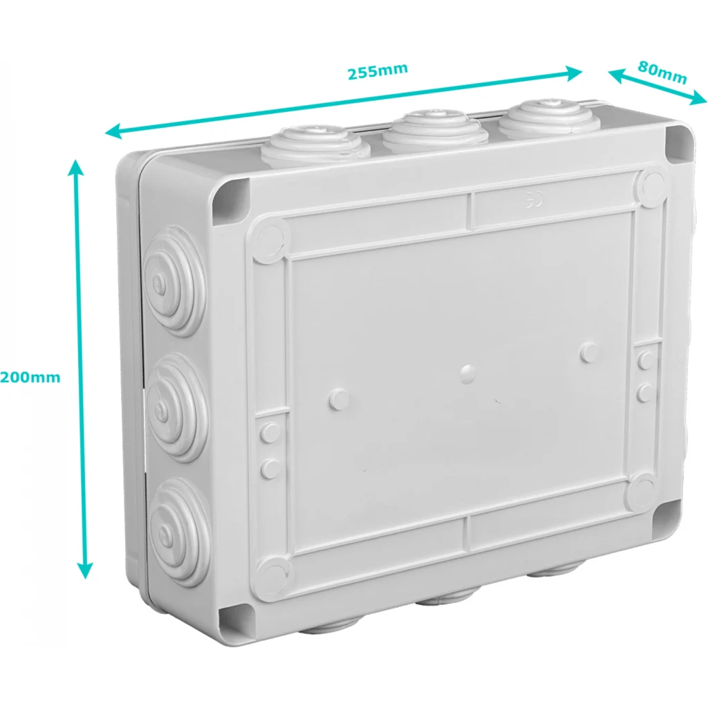 Imagen 1 de 255x200x80mm Caja Estanca Blanca IP55 12-Conos 4-Tornillos
