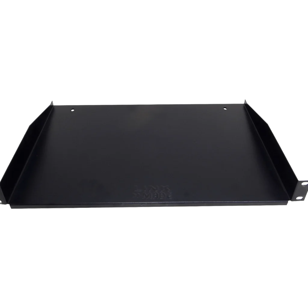 Bandeja Rack Linkmade 1U 30cm fondo Lisa para Rack Color negra Req/Tornillos
