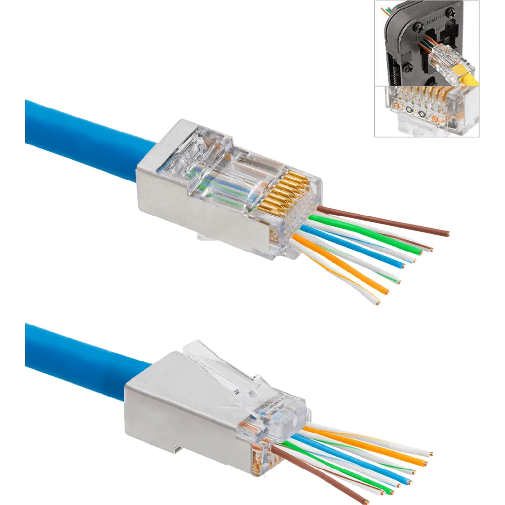 Imagen 2 de XINTYLINK EZ-RJ45 CAT5E STP FTP Bolsa 50 Conectores con Orificios-1mm