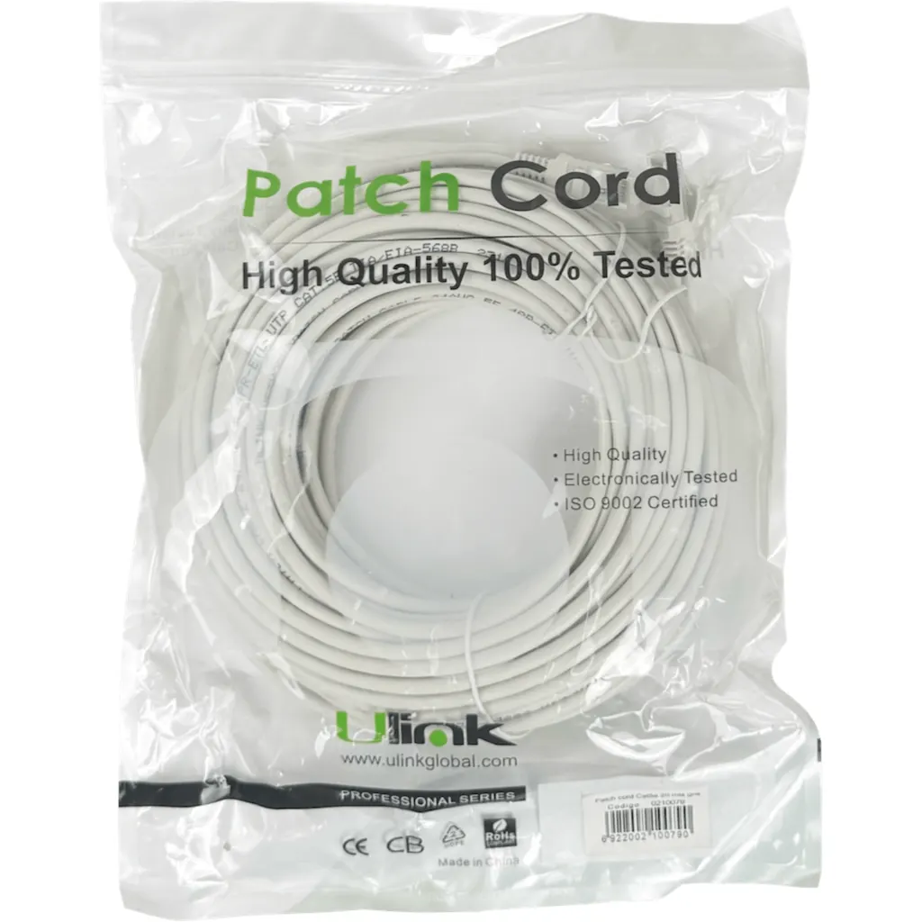 Imagen 4 de Cable Patch Inyectado Multifilar Linkmade 20MT CAT5E UTP 26AWG-CCA Gris RJ45