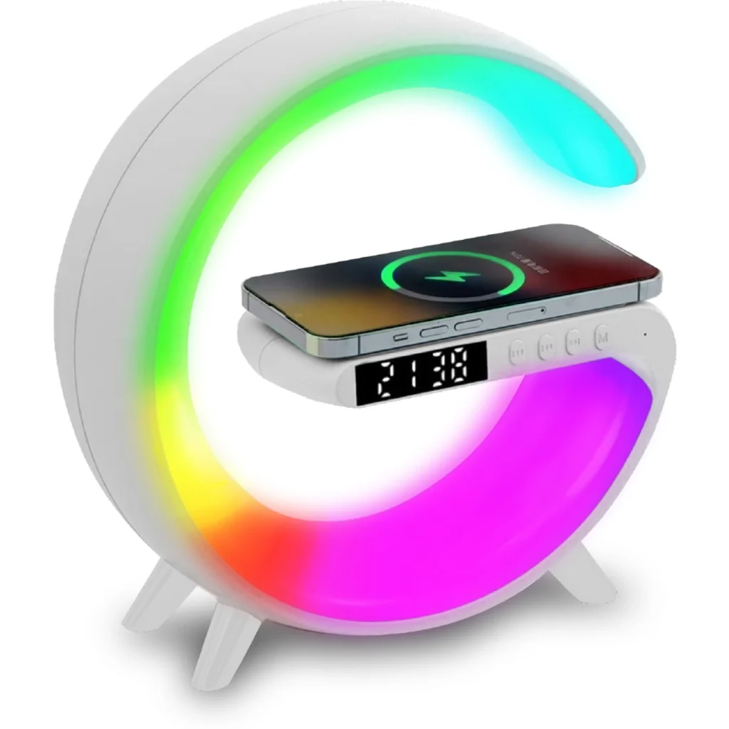 MLAB PARLANTE MY LIL G 5 IN 1 CARGADOR INALAMBRICO+LUZ RGB+RELOJ+ALARMA WHITE