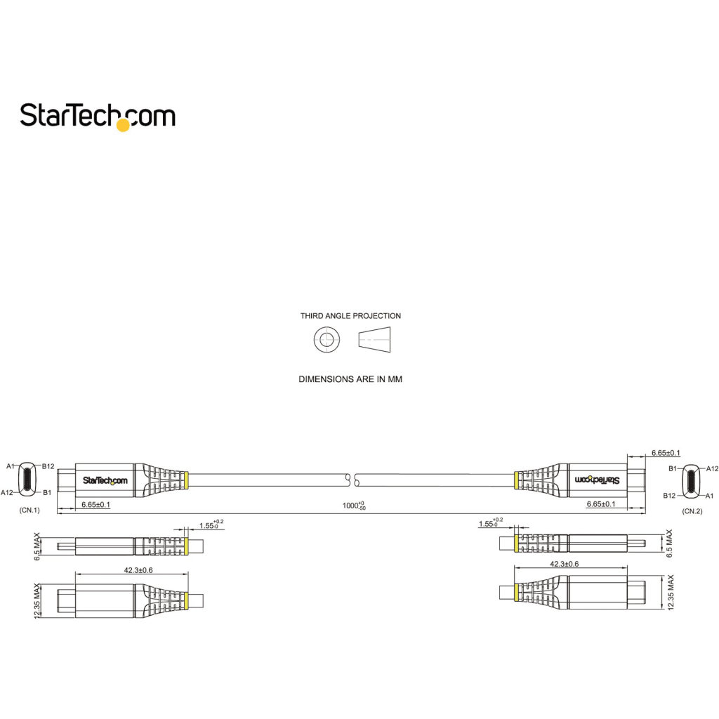 Imagen 7 de Cable USB-C M/M v3.2 Gen2 10Gbps PD 10W (Certif USB-IF) 1mt - StarTech USB31CCV1
