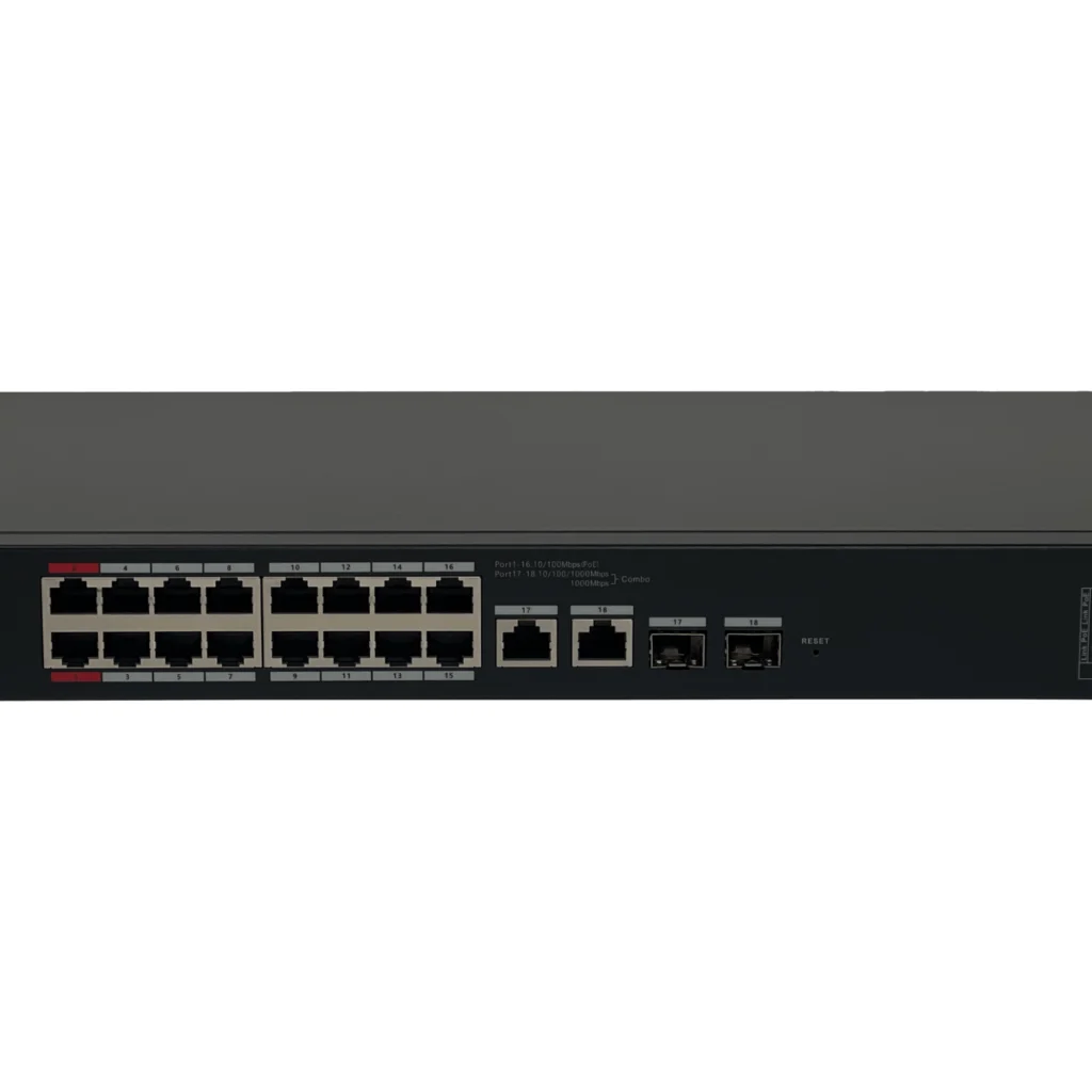 Imagen 3 de DAHUA 16-100-POE+AF/AT/BT 2-1000 2-SFP 190W-TOT CONSOLE SWITCH RACK