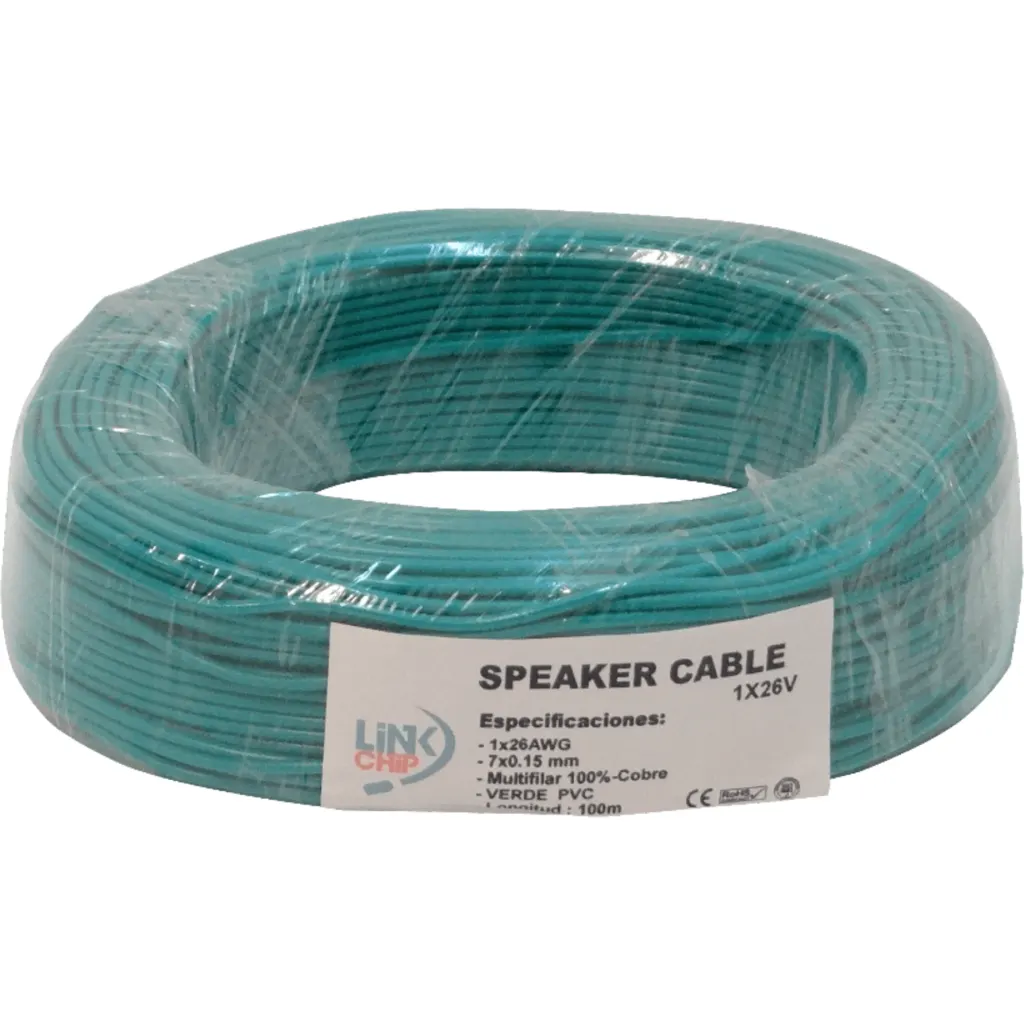 Imagen 1 de Verde 1x26awg Cobre 0,13mm2 100mt Cable Conductor Aislado PVC 7x0,15mm