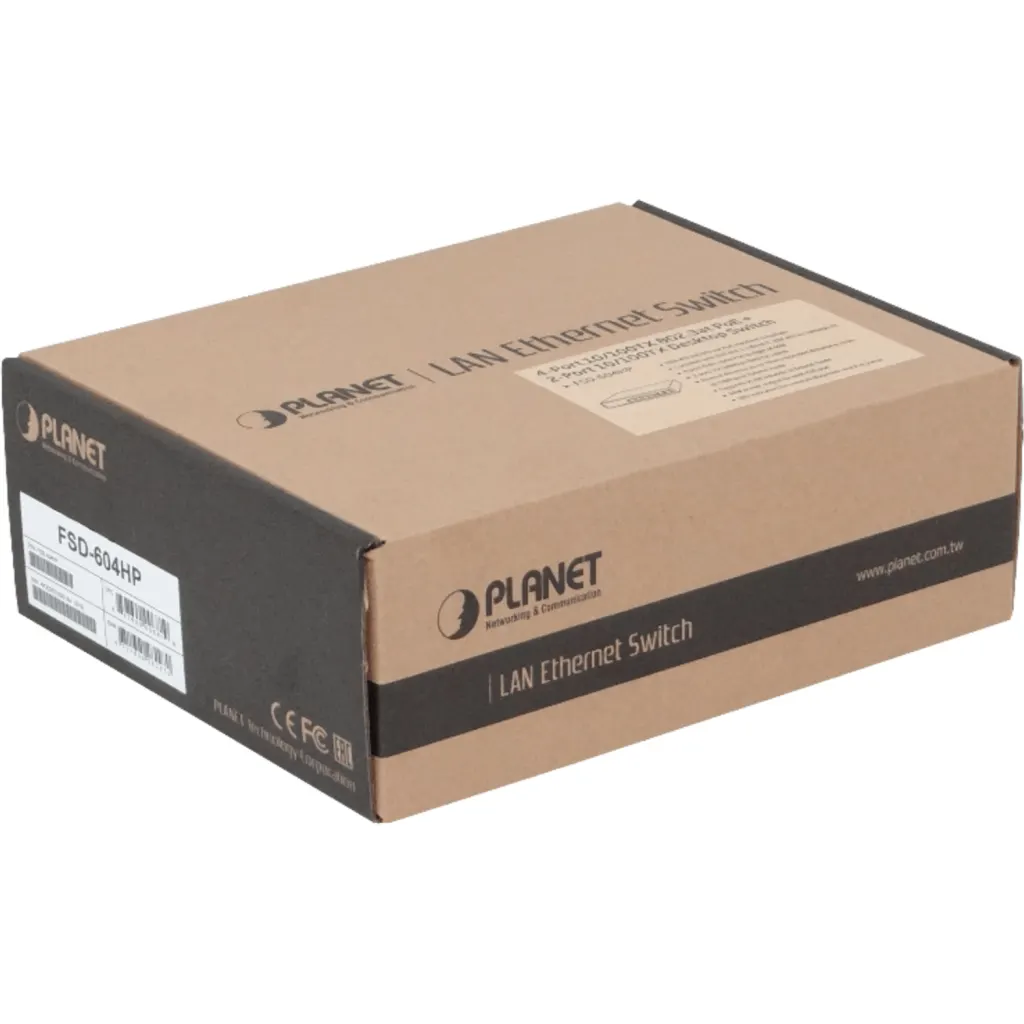 Imagen 2 de PLANET 6-100(4-PoE+af/at) Extend-250mt 60W-tot Switch no-Admin no-Rack