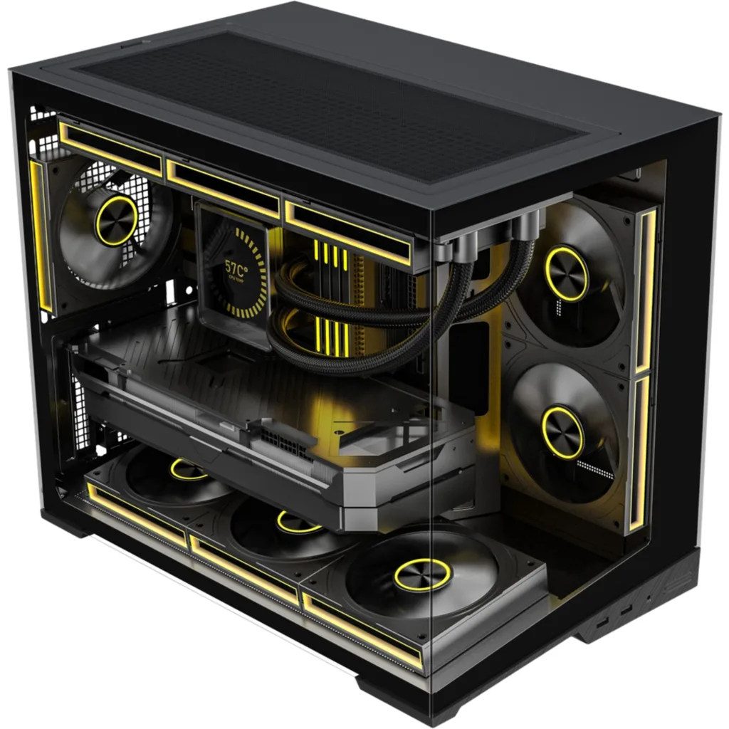 Gabinete Gamer ZERO Vidrio Templado | Micro ATX / ITX | Soporte 6 Ventiladores + Controladora | USB 3.0 x2 + Audio | Flujo de Aire 10