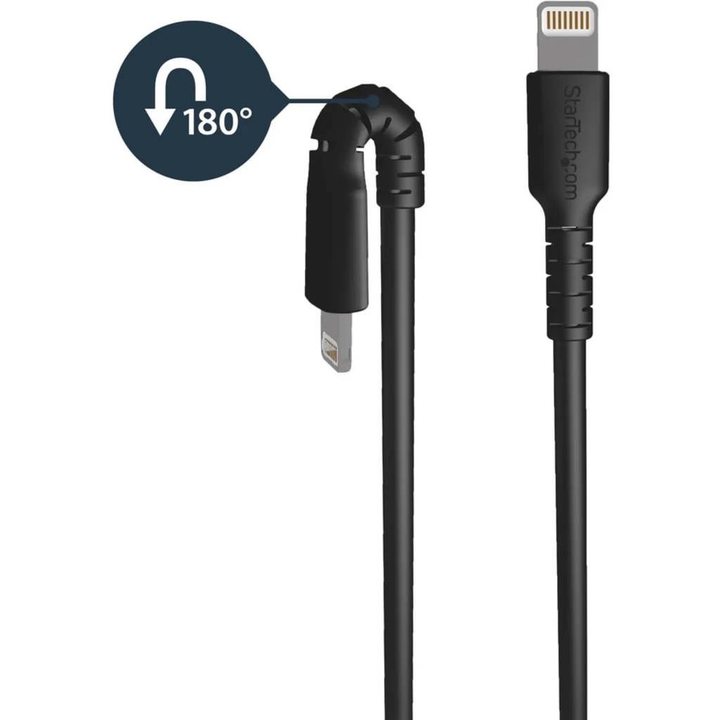 Imagen 3 de Cable Lightning a USB Tipo-A Cárga rapida 1mt Cert MFi Negro p//iPhone iPad iPod