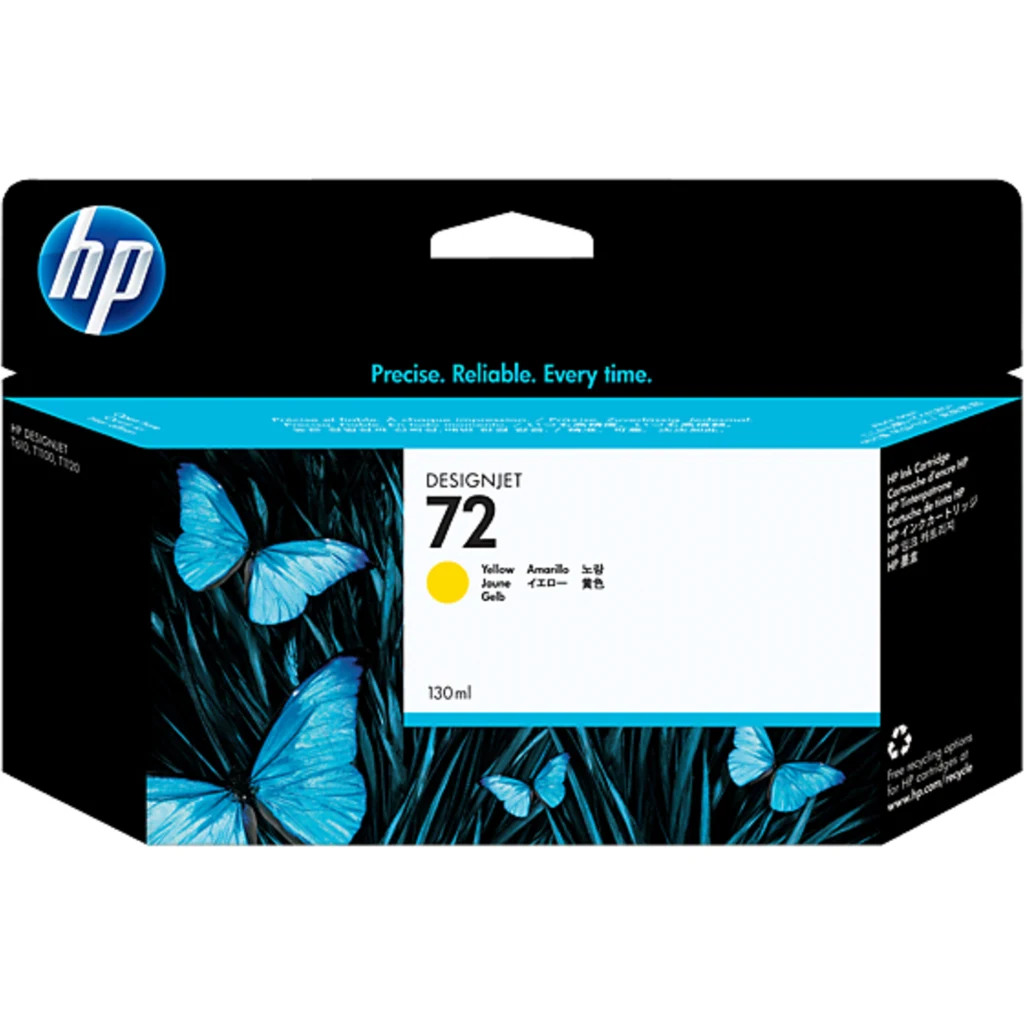 Imagen 1 de Cartridge HP 72 Amarillo Comp DesignJet T610 T620 T770 T1100 T1200 T120 130ml