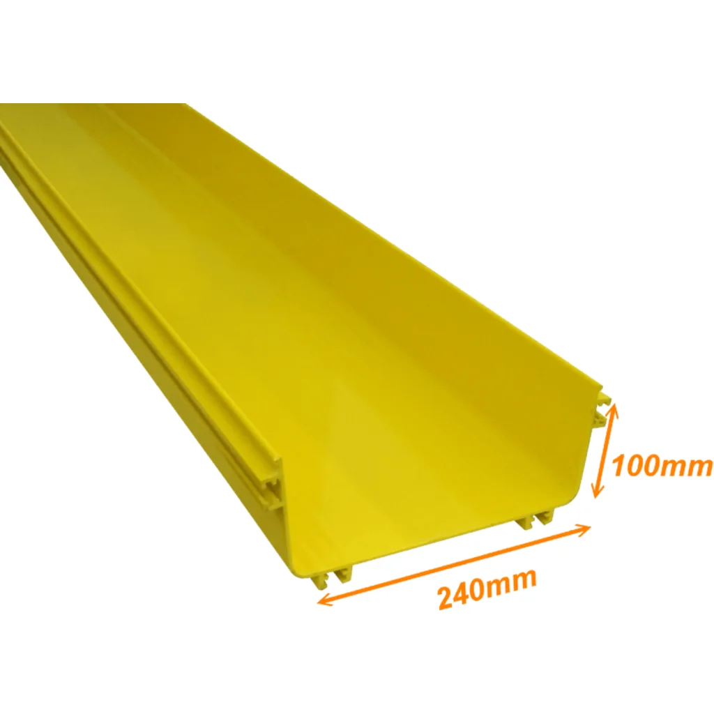 Imagen 1 de Canaleta LSZH 240x100mm 2mt Amarilla sin tapa sin separador Macho