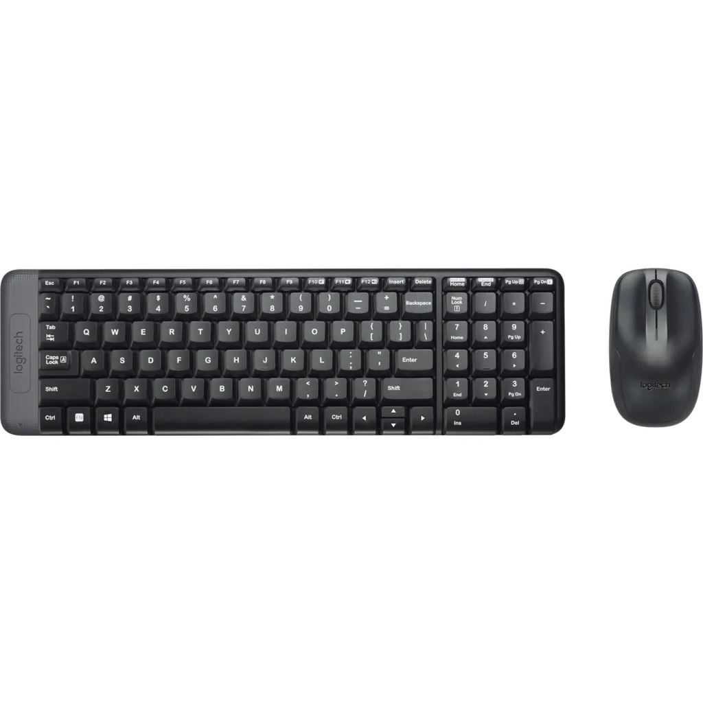 Kit Teclado Mouse Inalámbrico Logitech Media MK220 USB Color Negro