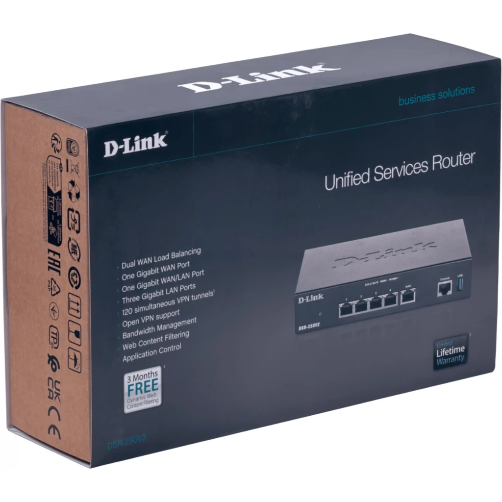 Router D-Link DSR-250V2, 5 Puertos Gigabit VPN