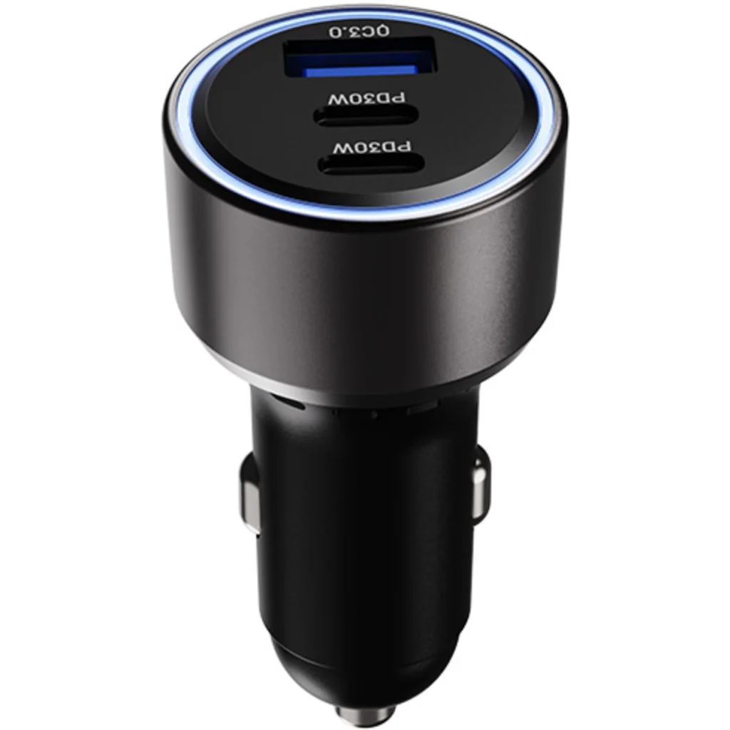 Imagen 4 de Klip Xtreme KCC-060 - Car power adapter - 60 Watt - 2 x 24 pin USB-C / 9 pin USB Type A - Cellular phone / Tablet - Car - Para Smartphones, tablets, small devices