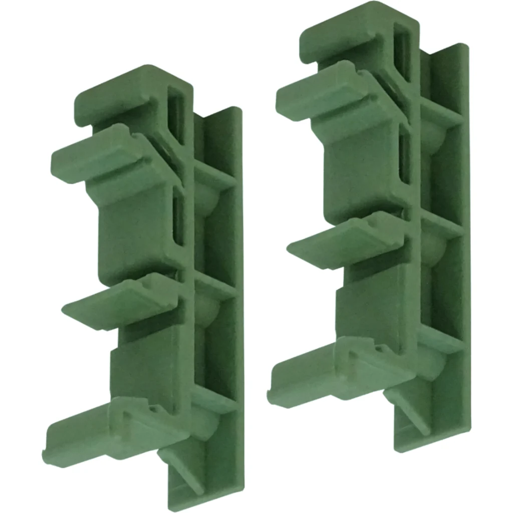 Imagen 2 de Verde 25mm Par Adaptadors Plasticos inc-torn Montaje Circuito Riel DIN