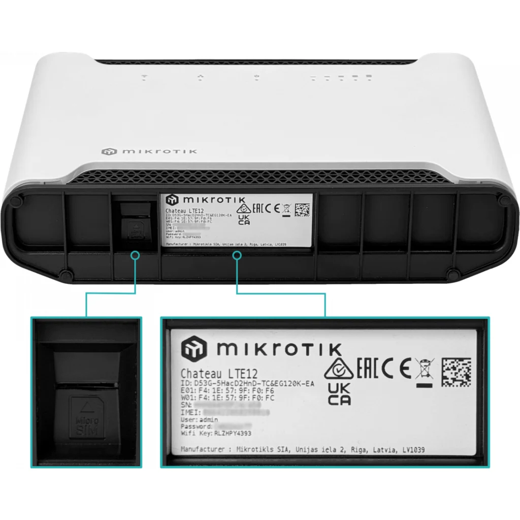 Imagen 2 de MIKROTIK MIKROTIK LTE 5-1000 1-Sim USB 2,4/5GHz 2-SMA-H inc-24Vdc