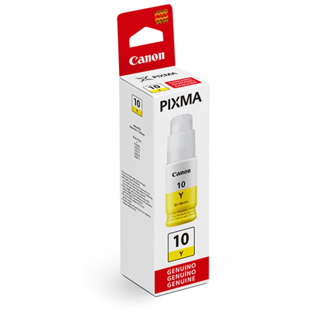 Imagen 2 de Botella de Tinta Canon GI-10 Yellow para Imp PIXMA G5010/G7010/GM2010/G6010 70ml