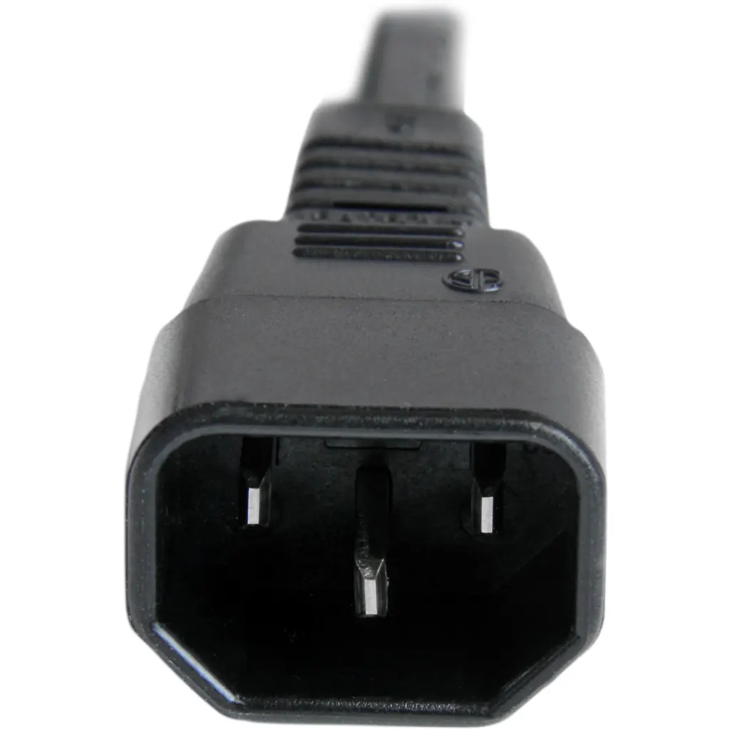Imagen 2 de Cable de Poder IEC C14 a IEC C15 14 AWG 91cm para Computadores Servidor UPS