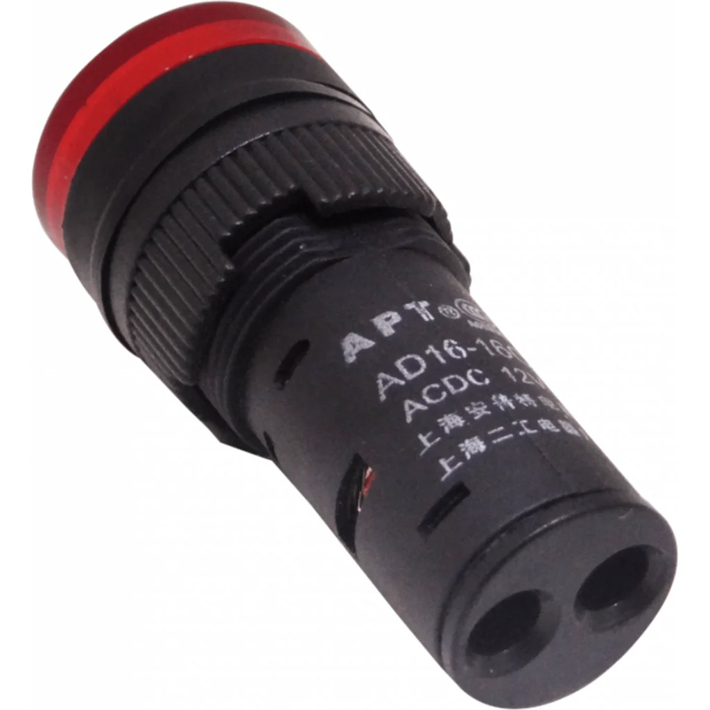 Imagen 1 de Rojo Luz Piloto LED 12VDC/AC 15mm-diametro 19mm-cabeza 45mm-altura