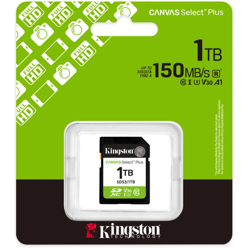 Imagen 2 de Memoria SDXC 1TB Kingston Canvas Select Plus Gen3 Clas10 UHS-I Lec 150MB/s