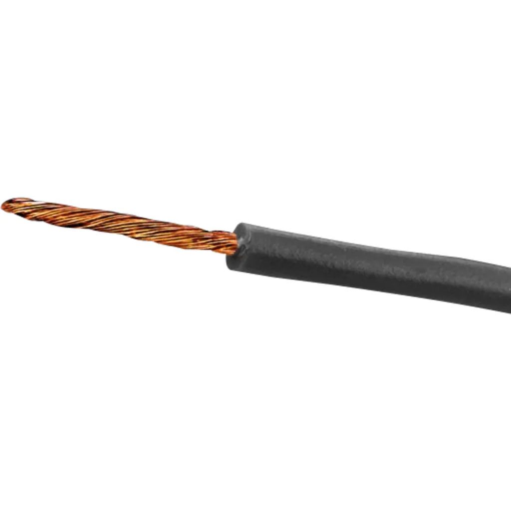 Negro 1x26awg Cobre 0,13mm2 100mt Cable Conductor Aislado PVC 7x0,15mm