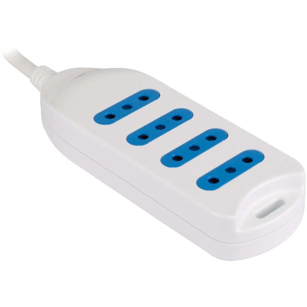 Alargador Eléctrico 4 Tomas sin Switch 5 Metros Color Blanco - Philco