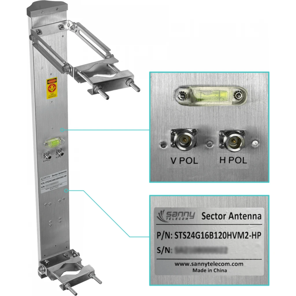 SANNY 16dBi 120-Grados 2,4GHz 2-N-Hembra Antena Sectorial 2400-2500MHz