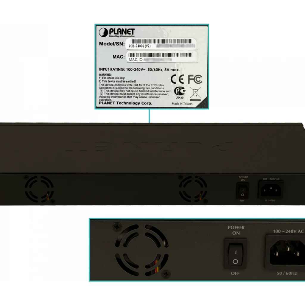 Imagen 4 de PLANET Gigabit HUB-PoE 24-Inyectores Admin-LAN 440W 802.3at/af 48-RJ45