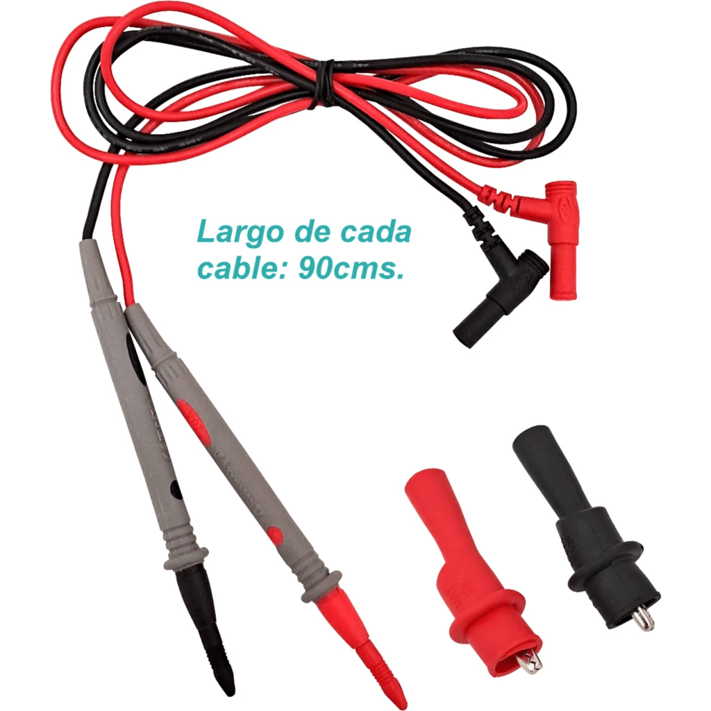 Imagen 2 de 1000V 20A Repuesto Par Cables 90cm p/instrumento Multitester 0,9mt