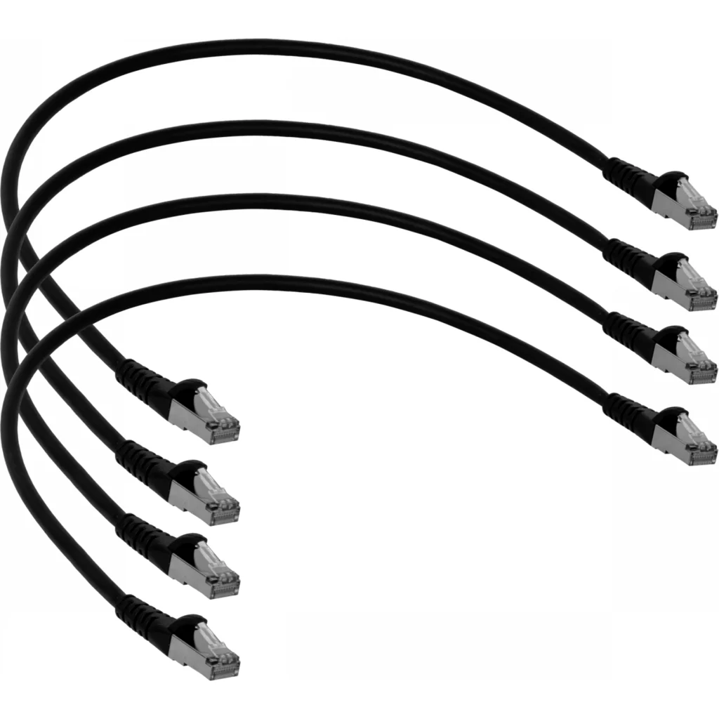 Imagen 1 de LINKMADE S/FTP CAT6 4UN 50cm NEGRO LSZH CABLE PATCH INYECTADO MULTIF