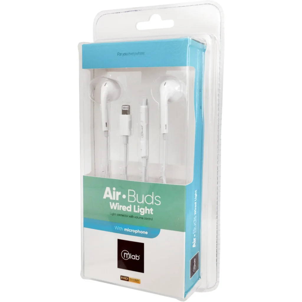 Imagen 1 de MLAB AUDIFONO AIR-BUDS WIRED MANOS LIBRES VOLUMEN LIGHTNING
