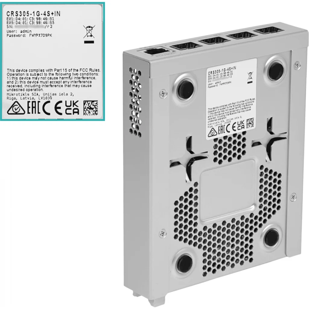 Imagen 5 de MIKROTIK Cloud Router Switch 305-1G-4S+IN (RouterOS L5), desktop enclosure