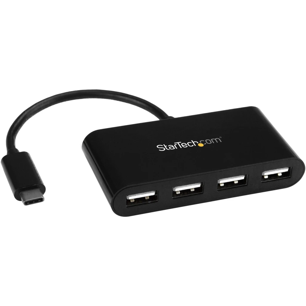 HUB StarTech Conector USB-C a 4 Port USB A 2.0 color Negro