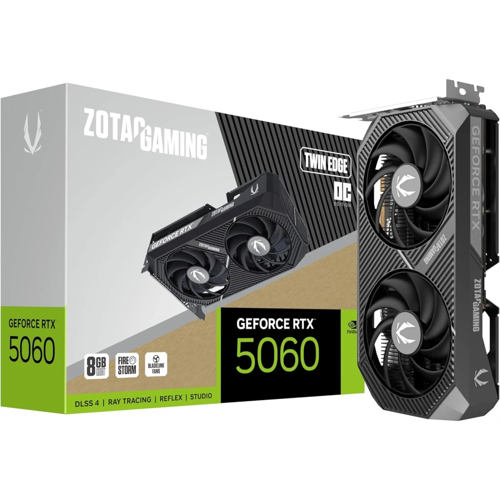 Tarjeta de Video Nvidia GeForce Zotac GAMING RTX 5060 Twin Edge OC 8GB GDDR7