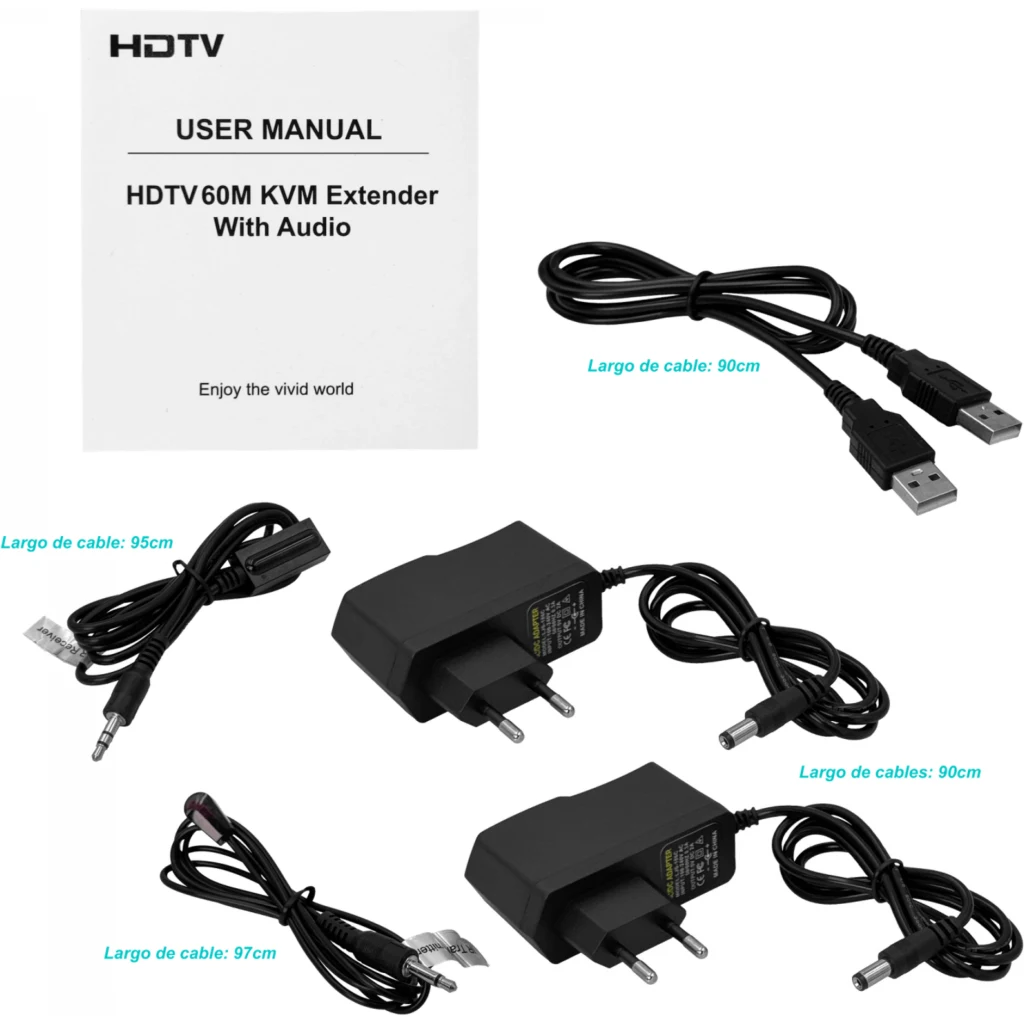 Imagen 4 de HDMI + 2xUSB 1080p Extension-UTP CAT5E/CAT6 60mts 1-Cable-RJ45 p/KVM