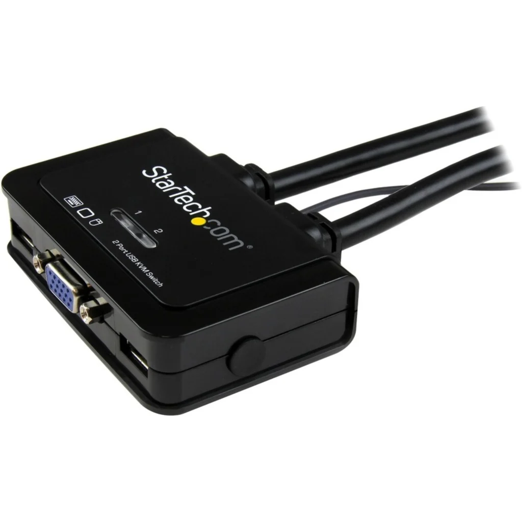 Imagen 1 de StarTech.com Switch Conmutador KVM de Cable con 2 Puertos VGA USB Alimentado por USB con Interruptor Remoto - Conmutador KVM - 2 x KVM port(s) - 1 usuario local - sobremesa