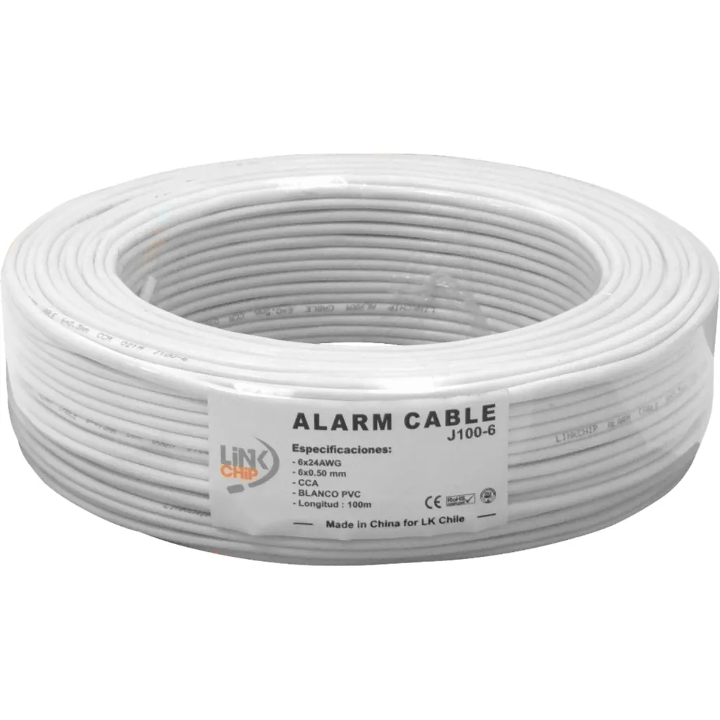 100mt 6C Alambre 24AWG Telefonico 3-Pares Redondo Aleacion CCA 6x0,5mm