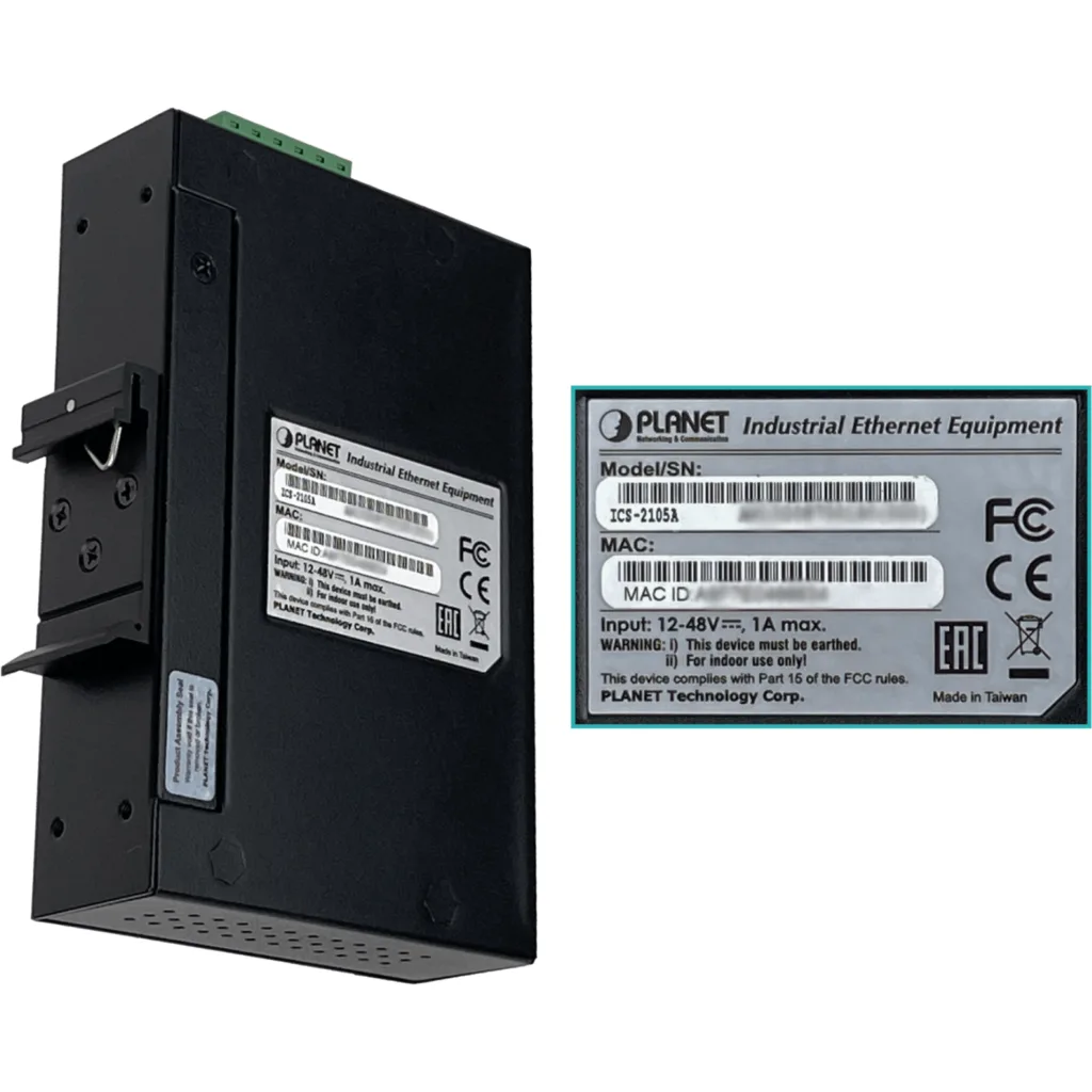 Imagen 2 de PLANET Industrial 1-SFP RS232 RS422 RS485 DB9 req12-48V SerialEthernet