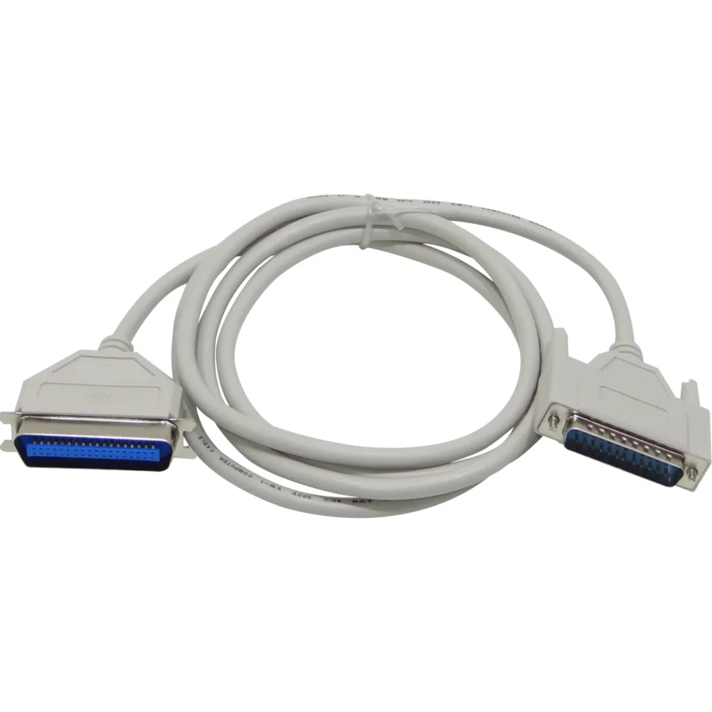 Cable Paralelo Longitud 1.8 metros para Imprsora DB25 Macho GEN36 Color Gris