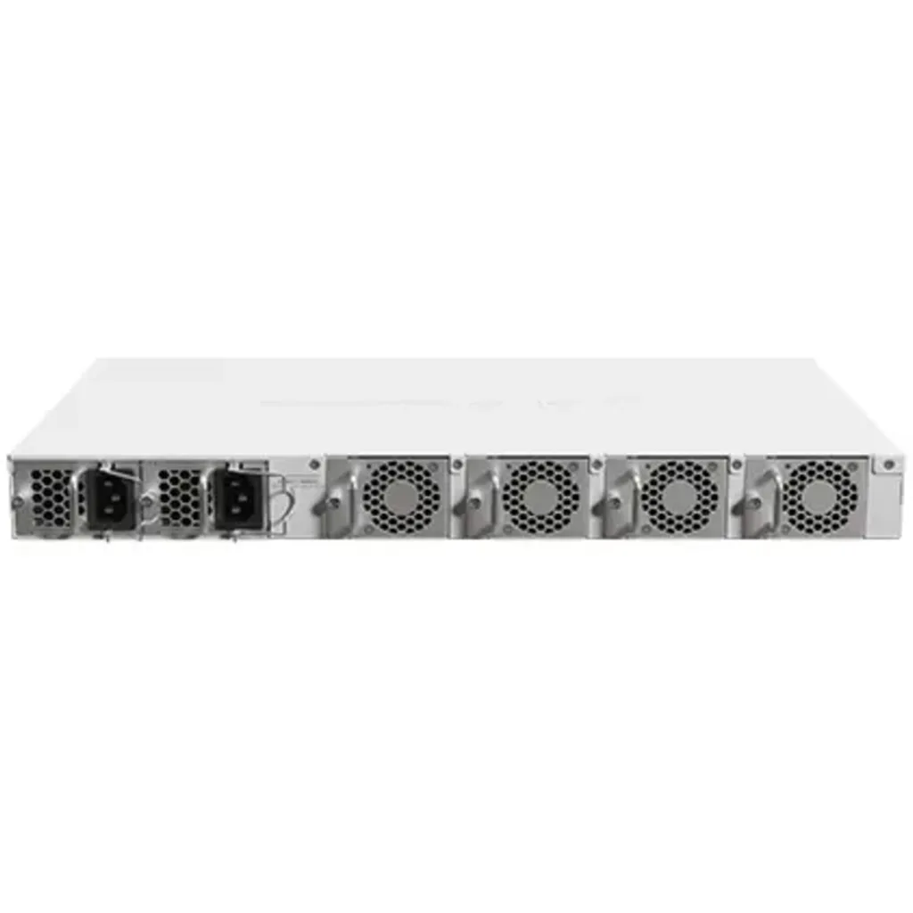 Imagen 1 de Switch rack 1U con 16 puertos SFP28 25G y 2 QSFP28 100G. RouterOS L6, fuentes y ventiladores hot-swap para data center.