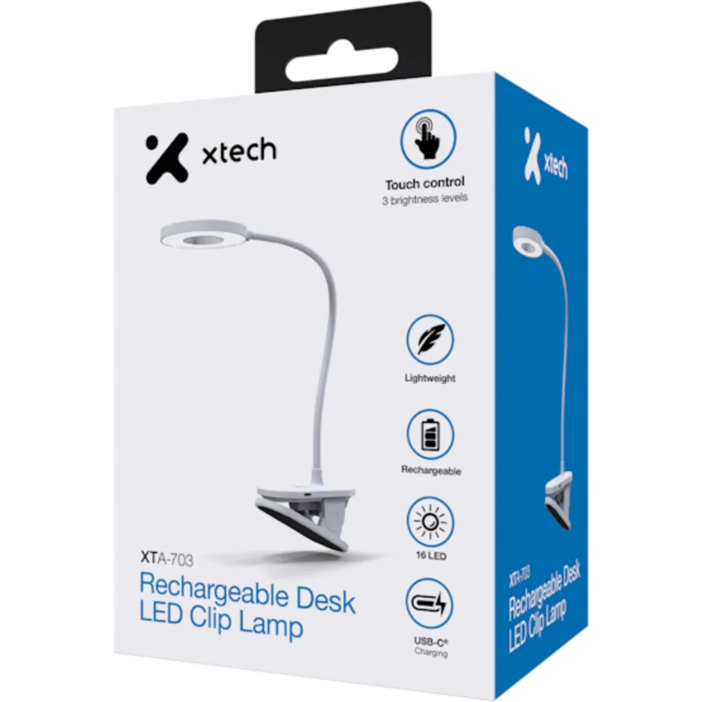 Imagen 12 de Xtech - Rechargeable Desk LED Clip Lamp - XTA-703