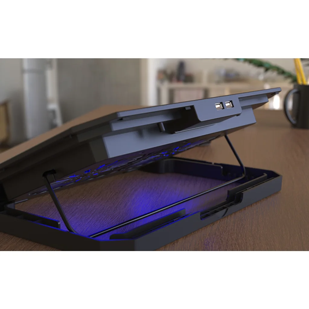 Imagen 2 de Base para Notebook Xtech  XTA-156, 15.6" 2*FAN LED Altura ajustable 2*USB Negro