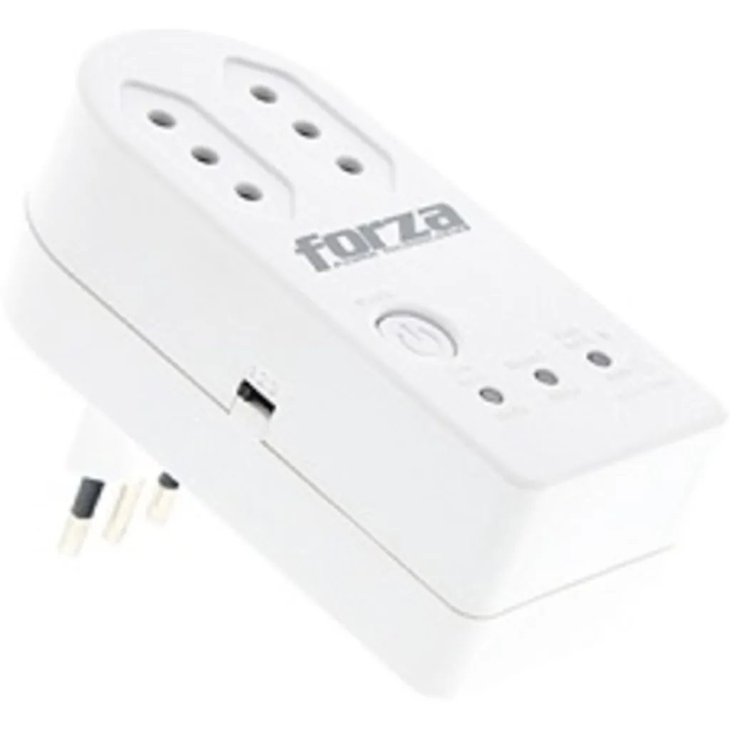 Protector de Voltaje Forza FVP-1202B-C, 2 tomas CAP 1500W 220v Giratorio Blanco