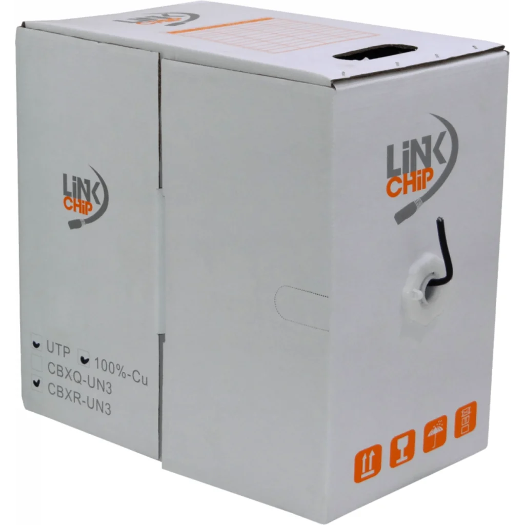 Imagen 1 de Cable UTP SIM-CAT6 PE Exterior Cobre Unif 305 Mts Color negro - Linkchip