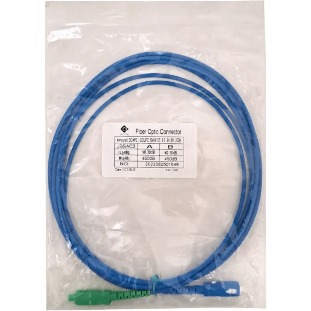 Imagen 1 de LSZH Blindado 3mt SC/APC-SC/UPC SM Simplex JumperFibra 3.0mm 9/125um