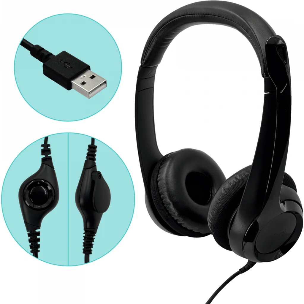 Imagen 1 de LOGITECH Cintillo Estereo Microfono Control cable-2m USB-A 2.0