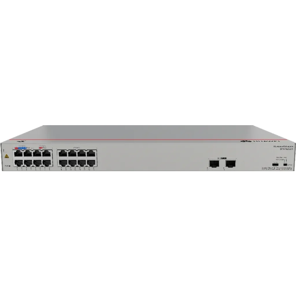 S110-16LP2SR. Switch Huawei eKit 16 puertos PoE+ 10/100/1000Base-T 2 Puertos 1GE SFP capacidad de conmutación de 36 Gbit/s capacidad de reenvió de paquetes de 26.78 Mpps