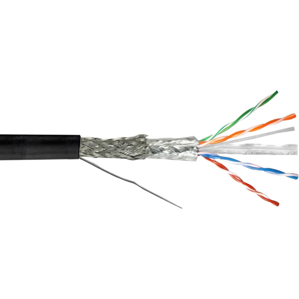 Imagen 1 de LINKMADE CABLE 300MT SF/UTP EXTERIOR CAT6 NEGRO UNIFILAR